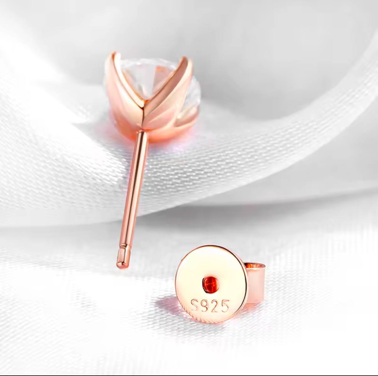 925 Silver GRA Certified 1 CT & 1 CT Moissanite Stud Earrings D/VVS1 Lab Diamond Four-jaw Earring Women Jewelry