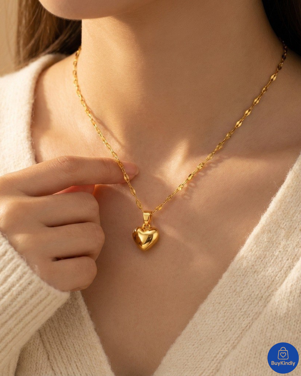 Heart Necklace for Women - 14k Gold Plated & 925 Silver - Hypoallergenic, Water-Resistant, Tarnish-Free - Gifts for Women