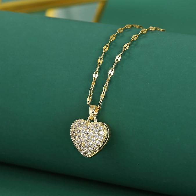 Love Heart Locket Necklace for Women