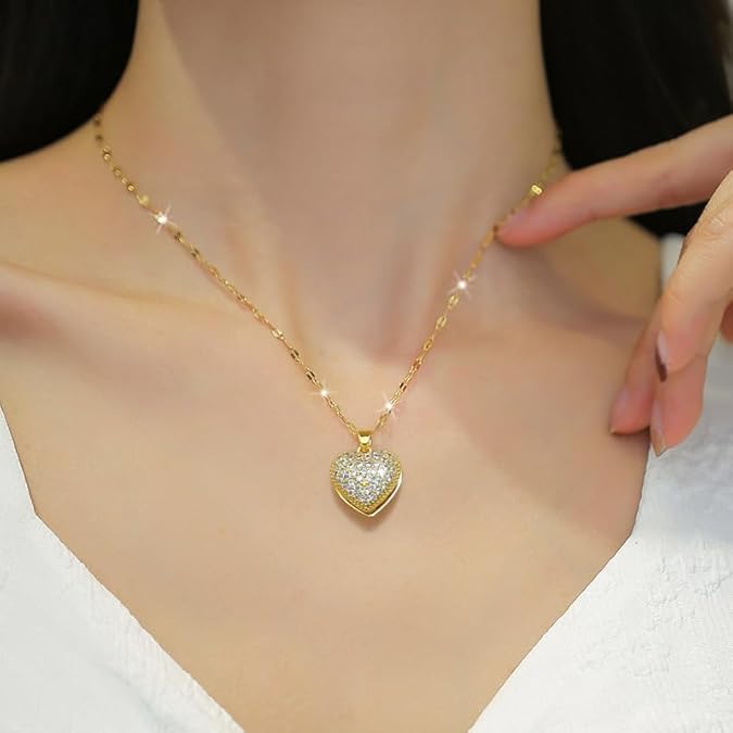 Love Heart Locket Necklace for Women