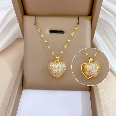 Love Heart|French Shell Pearl Locket Necklace for Women