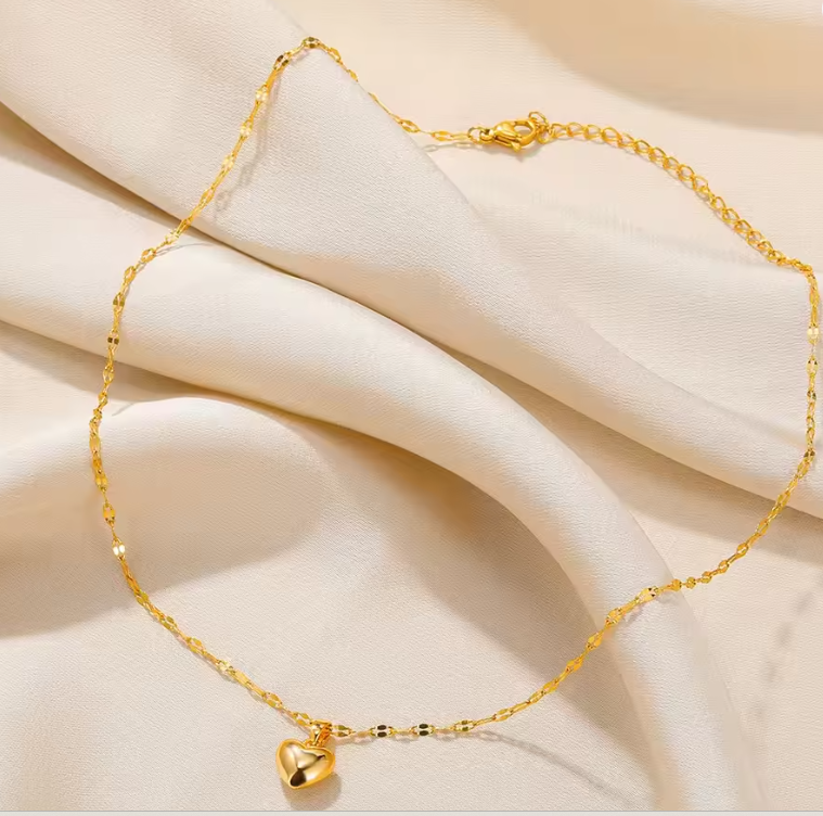 Heart Necklace for Women - 14k Gold Plated & 925 Silver - Hypoallergenic, Water-Resistant, Tarnish-Free - Gifts for Women