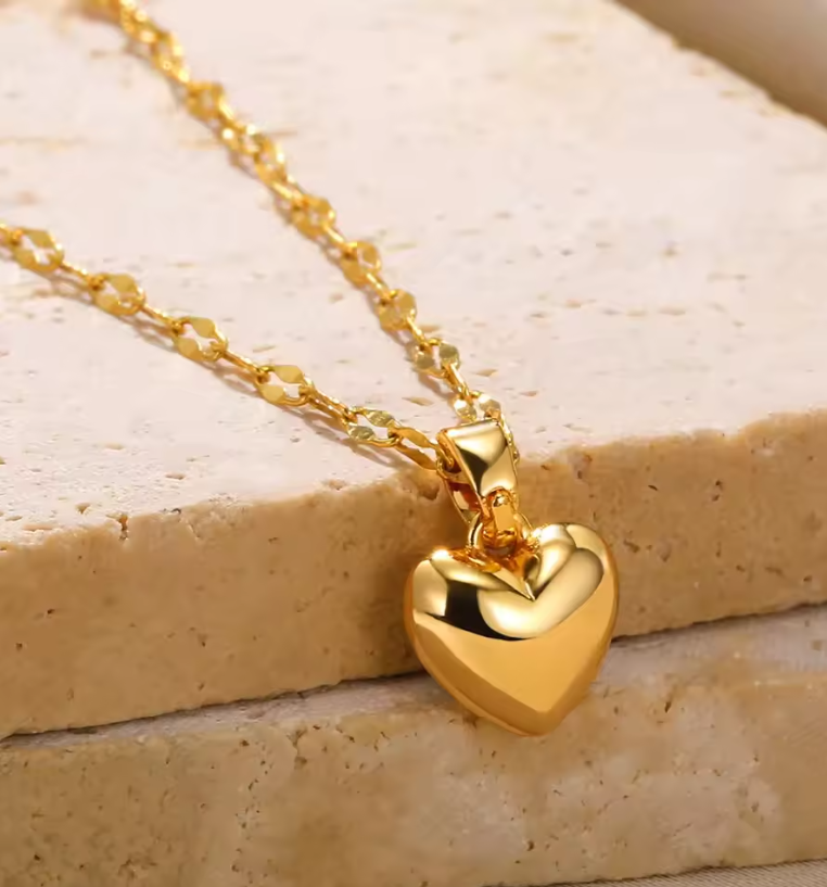 Heart Necklace for Women - 14k Gold Plated & 925 Silver - Hypoallergenic, Water-Resistant, Tarnish-Free - Gifts for Women