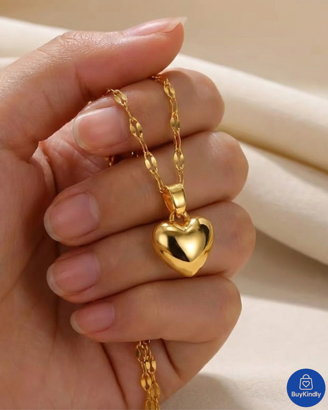 Heart Necklace for Women - 14k Gold Plated & 925 Silver - Hypoallergenic, Water-Resistant, Tarnish-Free - Gifts for Women