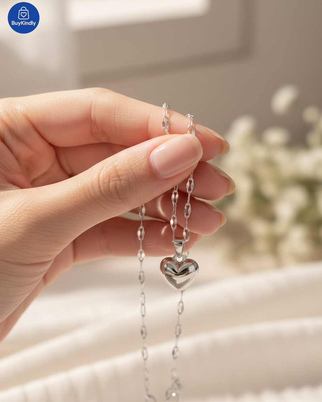 Heart Necklace for Women - 14k Gold Plated & 925 Silver - Hypoallergenic, Water-Resistant, Tarnish-Free - Gifts for Women