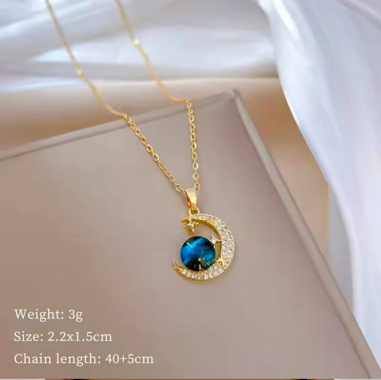 18K Gold Diamond Light Luxury Space Planet Star Series Necklace for Women Gold Color Planet Moon Astronaut Pendant Necklaces Jewelry Gifts